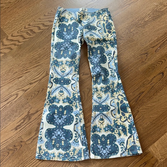 Free People Pants - Free People Patterned Stretchy Bell Bottom Pants